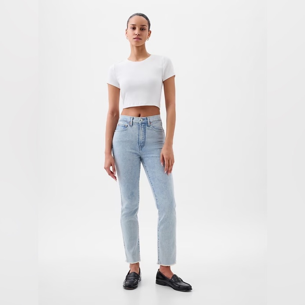 GAP Vintage Slim High Rise Jeans Light Wash Raw Hem Women’s 25